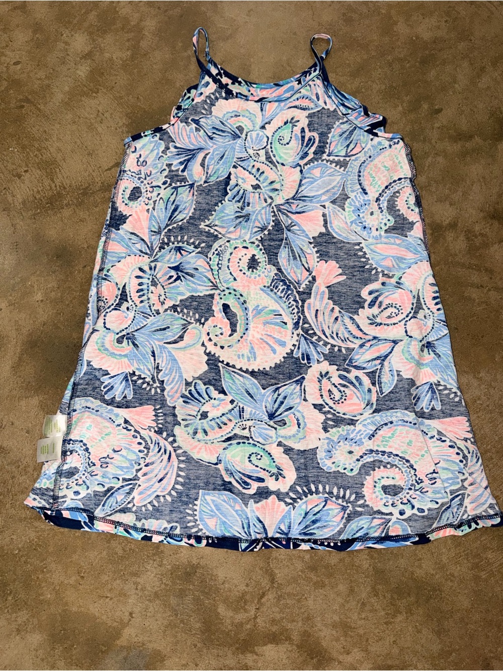 Lilly Pulitzer Girls Navy Pink Paisley Shift Dress Size M Floral Sleeveless - Picture 9 of 10